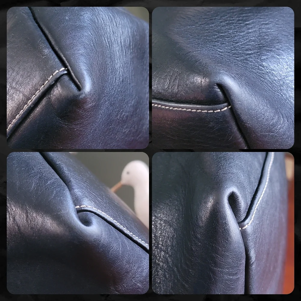 Dooney & Bourke Dillen Domed Satchel Black Pebbled Leather Crossbody Y2K